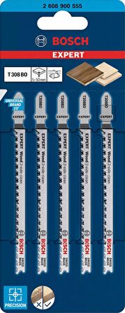 Bosch Expert Dekupaj Bıçağı ExCleanfWood T308BO 5'li - 2608900555