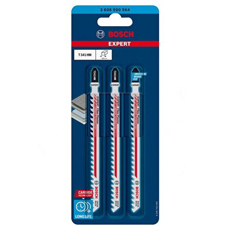 Bosch EXPERT Fiber Plaster T 341 HM Dekupaj Testere Bıçağı 3 parça - 2608900564