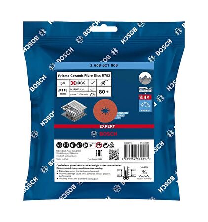 Bosch R782 Expert 115 mm 80 kum Paslanmaz Disk Zımpara 2608621806