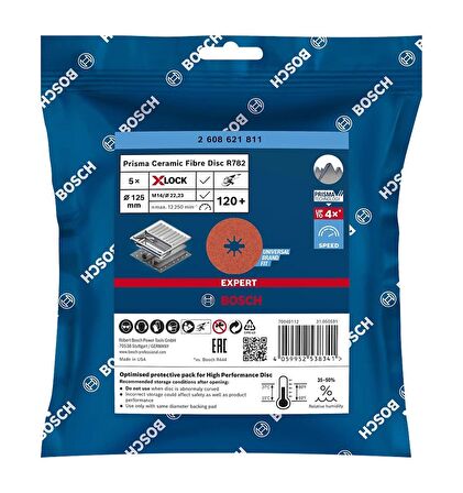 Bosch R782 Expert 125 mm 120 kum Paslanmaz Disk Zımpara 2608621811