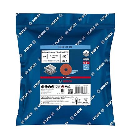 Bosch R782 Expert 100 mm 36 kum Paslanmaz Disk Zımpara 2608621816