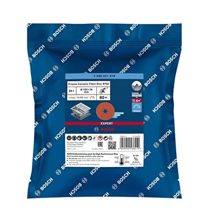 Bosch R782 Expert 100 mm 80 kum Paslanmaz Disk Zımpara 2608621818