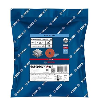 Bosch R782 Expert 100 mm 120 kum Paslanmaz Disk Zımpara 2608621819