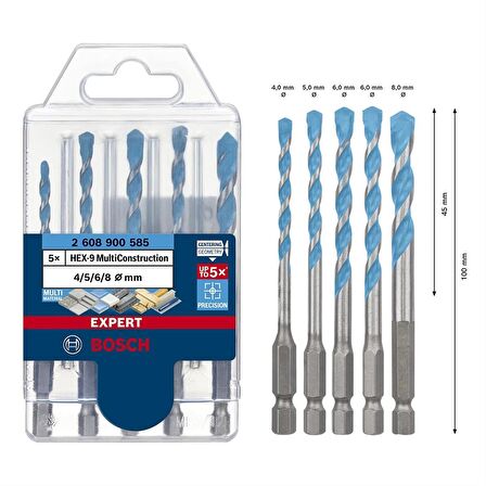 Bosch EXP HEX-9 MC Çok Amaçlı Matkap Ucu 5'li Set - 2608900585