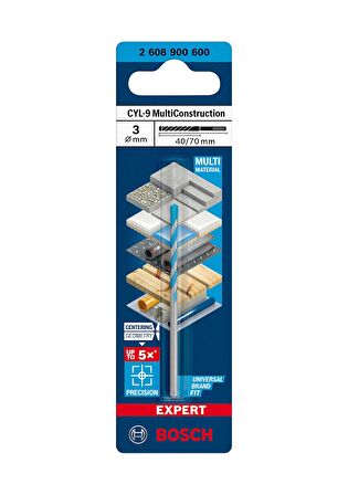 Bosch Expert 3x70 mm CYL-9 Çok Amaçlı Matkap Ucu 2608900600