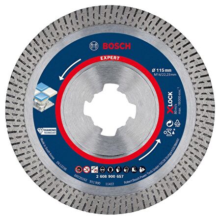 Bosch EXPERT HardCeramic X-LOCK Elmas Kesme Diski 115 x 22,23 x 1,4 x 10 mm - 2608900657