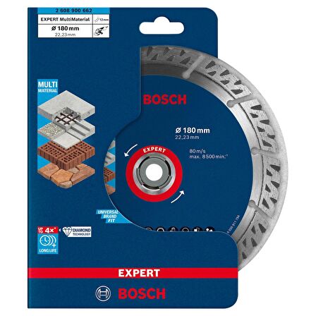 Bosch EXPERT MultiMaterial Elmas Kesme Diski 180 x 22,23 x 2,4 x 12 mm - 2608900662