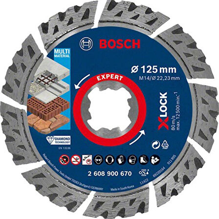 Bosch Expert 125 mm X-Lock Elmas Kesme Disk Bfuniversal 2608900670
