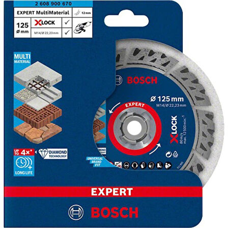 Bosch Expert 125 mm X-Lock Elmas Kesme Disk Bfuniversal 2608900670
