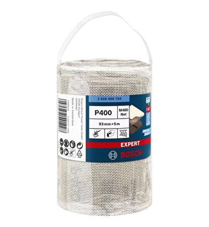 Bosch M480 93 mm 400 kum Cırtlı Rulo Elek Telli Ağ Zımpara 2608900784
