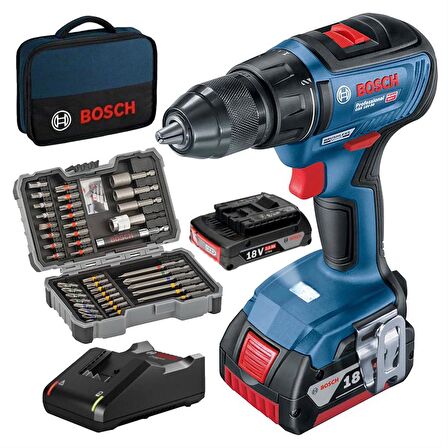 Bosch Professional GSR 18V-50 Akülü Vidalama 2Ah - 43 Parça Set