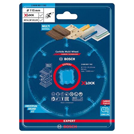 Bosch EXPERT Carbide Multi Wheel X-LOCK Kesici Disk 115 mm 22,23 mm - 2608901192