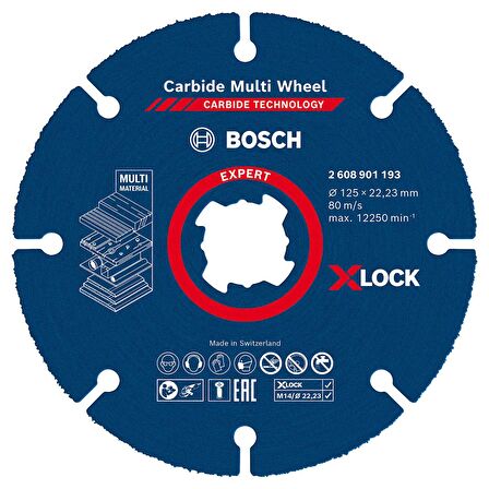 Bosch EXPERT Carbide Multi Wheel X-LOCK Kesici Disk 125 mm 2223 mm