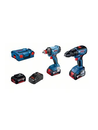 Bosch GSR18V-50 Matkap + GDX 180-Li Darbeli Somun Sıkma Üç akülü (3x5.0Ah)