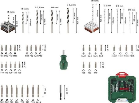 Bosch Aksesuar Seti 43 Parça