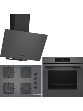 Bosch Gri 3 Lü Ankastre Set 405 ( HJG852YN0T - POP7C9P30O - DWK64PJ70T ) 67CM Ocak - 3D Fry Hava ile Kızartma -