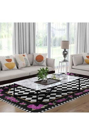 Kaymaz Taban Yıkanabilir Halı – Mutfak, Salon, Yatak Odası için Modern Dijital Baskı Halı (SLNHALI88