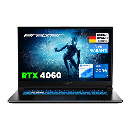 Erazer Defender P50i MD62643 Intel Core i7-12650H 16GB 1TB SSD RTX4060 Win11H 17" FHD 144Hz Oyun Bilgisayarı