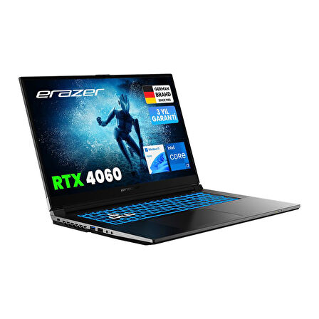 Erazer Defender P50i MD62643 Intel Core i7-12650H 16GB 1TB SSD RTX4060 Win11H 17" FHD 144Hz Oyun Bilgisayarı