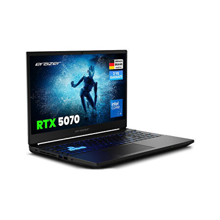 ERAZER Deputy 15 P1 MD600005 Intel Core 9 270H 32GB RAM 2TB SSD RTX5070 15.6" 144Hz FHD IPS FreeDOS Oyuncu Laptop