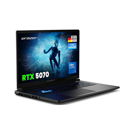 ERAZER Defender 17 P1 MD600009 Intel Ultra 9 270H 32GB RAM 2TB SSD RTX5070 17.3" 144Hz FHD IPS FreeDOS Oyuncu Laptop