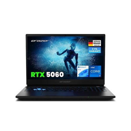 ERAZER Deputy 15 P1 MD62762 Intel Core i7-13620H 16GB RAM 1TB SSD RTX5060 15.6" FHD 144Hz W11H Oyuncu Laptop