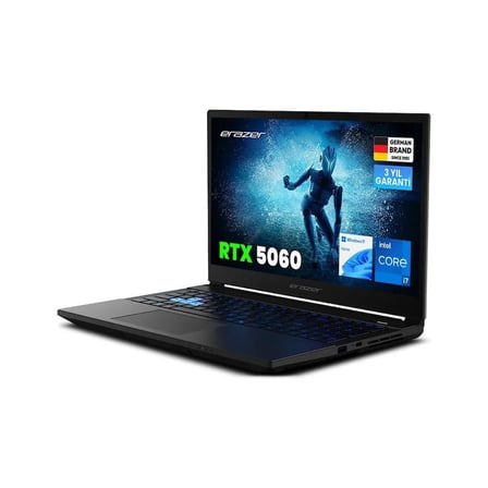 ERAZER Deputy 15 P1 MD62762 Intel Core i7-13620H 16GB RAM 1TB SSD RTX5060 15.6" FHD 144Hz W11H Oyuncu Laptop