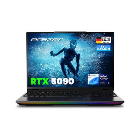 ERAZER Beast 16 X10 MD600093 Ultimate Intel Ultra 9 290HX 64GB RAM 2TB SSD RTX5090 16" 300Hz MiniLed QHD+ W11H Oyuncu Laptop