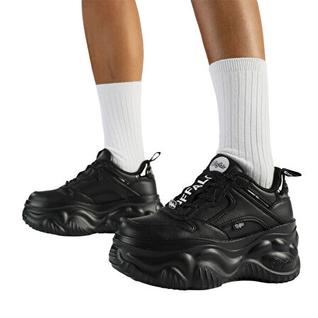 Kadın Oxford ( Klasik) 1630859 Buffalo BLADER ONE - VEGAN Nappa- Black