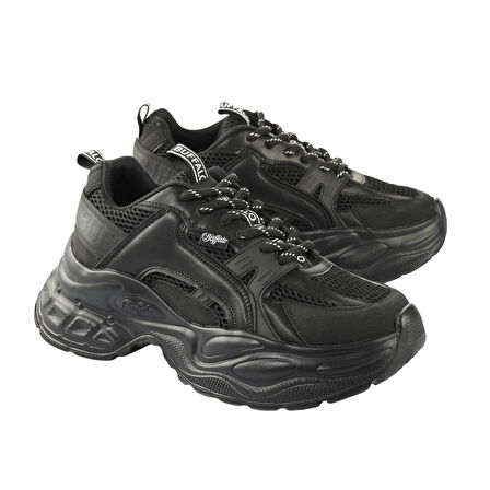Kadın Oxford ( Klasik) 1636486 Buffalo YUNO - VEGAN Nappa/Mesh- Black