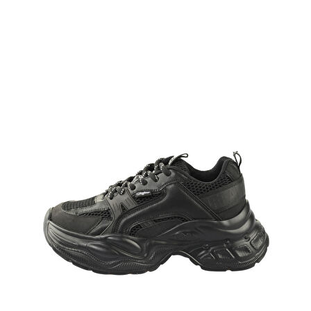 Kadın Oxford ( Klasik) 1636486 Buffalo YUNO - VEGAN Nappa/Mesh- Black