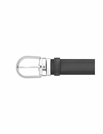 Montblanc At Nalı Tokalı Gri 35 mm Deri Kemer 129437