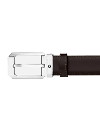 Montblanc SiyahKahverengi 30 mm Çift Taraflı Deri Kemer 129439