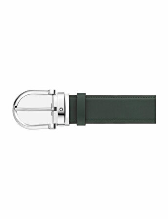 Montblanc At Nalı Tokalı Yeşil-Ten Rengi 35 mm Çift Taraflı Deri Kemer 129440