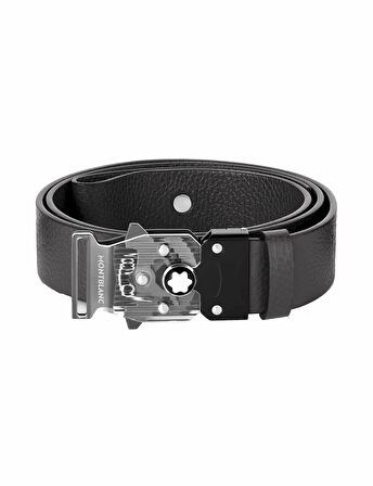 Montblanc M Lock 4810 Tokalı Grenli Gri 35 mm Deri Kemer 131166