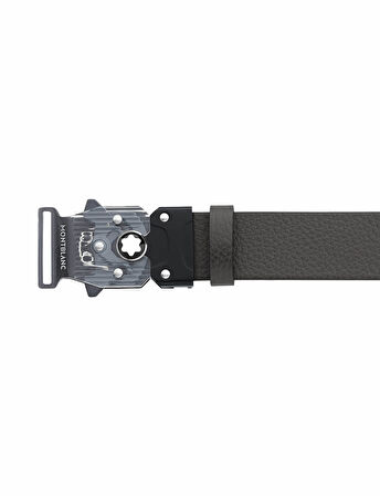 Montblanc M Lock 4810 Tokalı Grenli Gri 35 mm Deri Kemer 131166