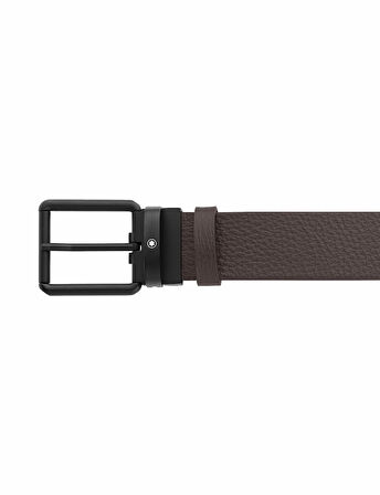 Montblanc KahverengiSiyah 35 mm Çift Taraflı Deri Kemer 131187