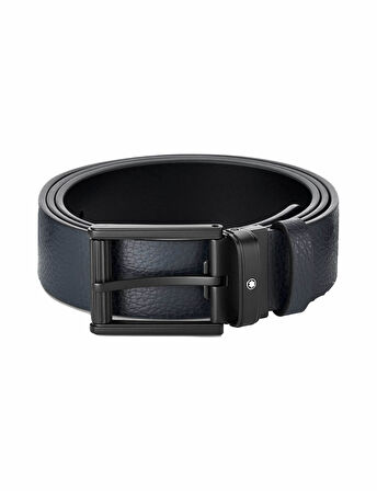 Montblanc MaviSiyah 35 mm Çift Taraflı Deri Kemer 131188