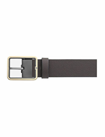 Montblanc KahverengiGri 35 mm Çift Taraflı Deri Kemer 131192