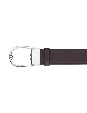 Montblanc At Nalı Toka Granlı AbonySiyah 35 mm Çift Yönlü Deri Kemer 198632