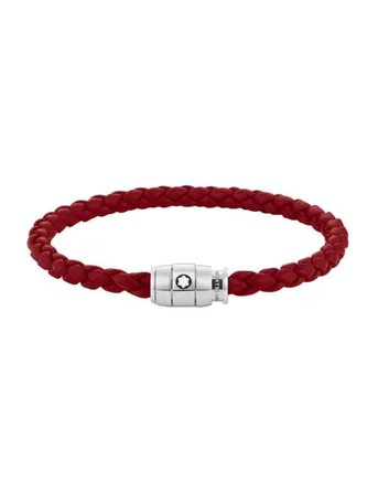 Montblanc Meisterstück Steel 3-Ring Kızıl Deri Bileklik 134065