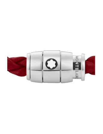 Montblanc Meisterstück Steel 3-Ring Kızıl Deri Bileklik 134065