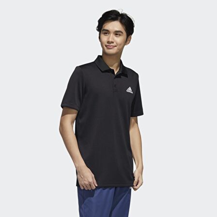 ADİDAS DESİGNED TO MOVE 3-STRİPES ERKEK SİYAH POLO TİŞÖRT (GL0483)