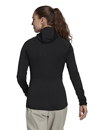 adidas Düz Siyah Kadın Polar Sweatshırt GI7168 W Tec L HdFZ Fl