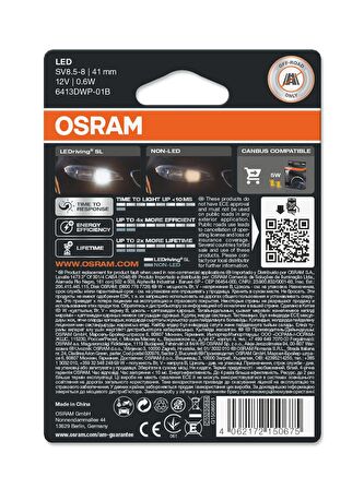 Osram Sofit Led LEDriving SL C5W 41mm 6000K Beyaz Işık 4 Yıl Garantili 6413WP.01B (1 Adet)