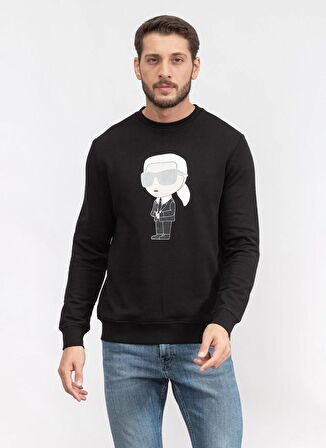 KARL LAGERFELD Bisiklet Yaka Lacivert Erkek Sweatshırt 705071500951