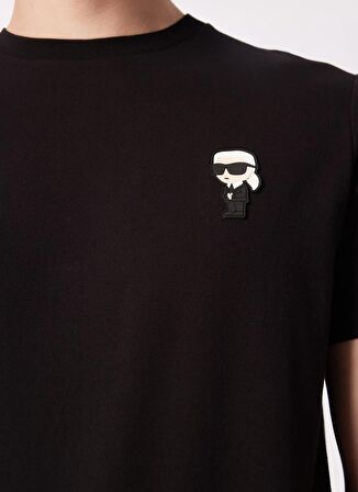 KARL LAGERFELD Bisiklet Yaka Siyah Erkek T-Shirt 755027500221