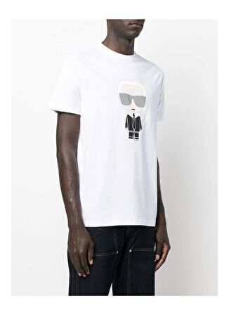 KARL LAGERFELD Bisiklet Yaka Beyaz Erkek T-Shirt 755071500251