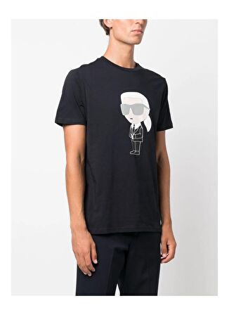 KARL LAGERFELD Bisiklet Yaka Siyah Erkek T-Shirt 755071500251
