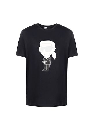 KARL LAGERFELD Bisiklet Yaka Siyah Erkek T-Shirt 755071500251